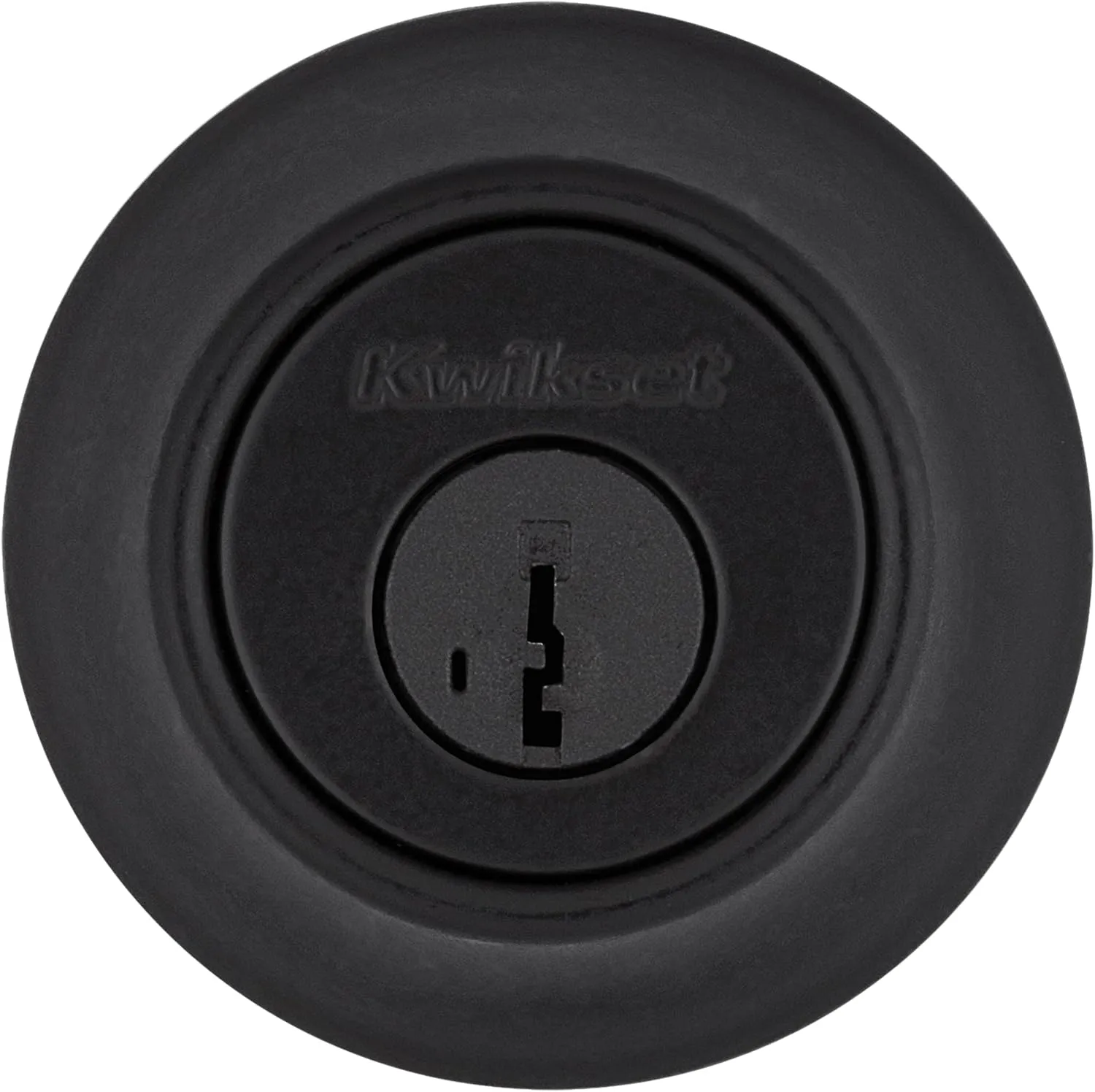 Kwikset 660 Deadbolt Deadbolt Lock, Matte Black Round Exterior Keyed Front Entry Door, Pick Resistant SmartKey Rekey Security, Single Cylinder Dead Bolt