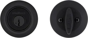 Kwikset 660 Deadbolt Deadbolt Lock, Matte Black Round Exterior Keyed Front Entry Door, Pick Resistant SmartKey Rekey Security, Single Cylinder Dead Bolt