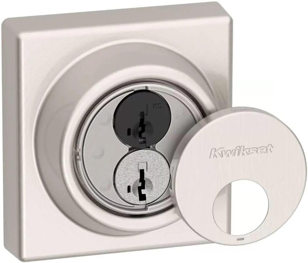 Kwikset 816 KeyControl Deadbolt Deadbolt Lock, Polished Chrome Round Exterior Keyed Front Entry Door, Pick Resistant SmartKey Rekey Security, Single Cylinder Dead Bolt
