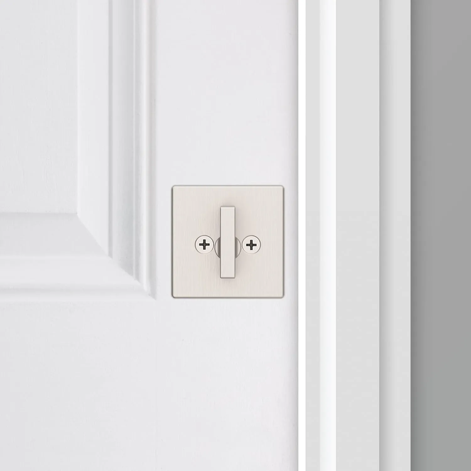 Kwikset 817 Deadbolt Lock, Satin Nickel Square Exterior Keyed Front Entry Door, Pick Resistant SmartKey Rekey Security, Single Cylinder Dead Bolt, with Microban Protection