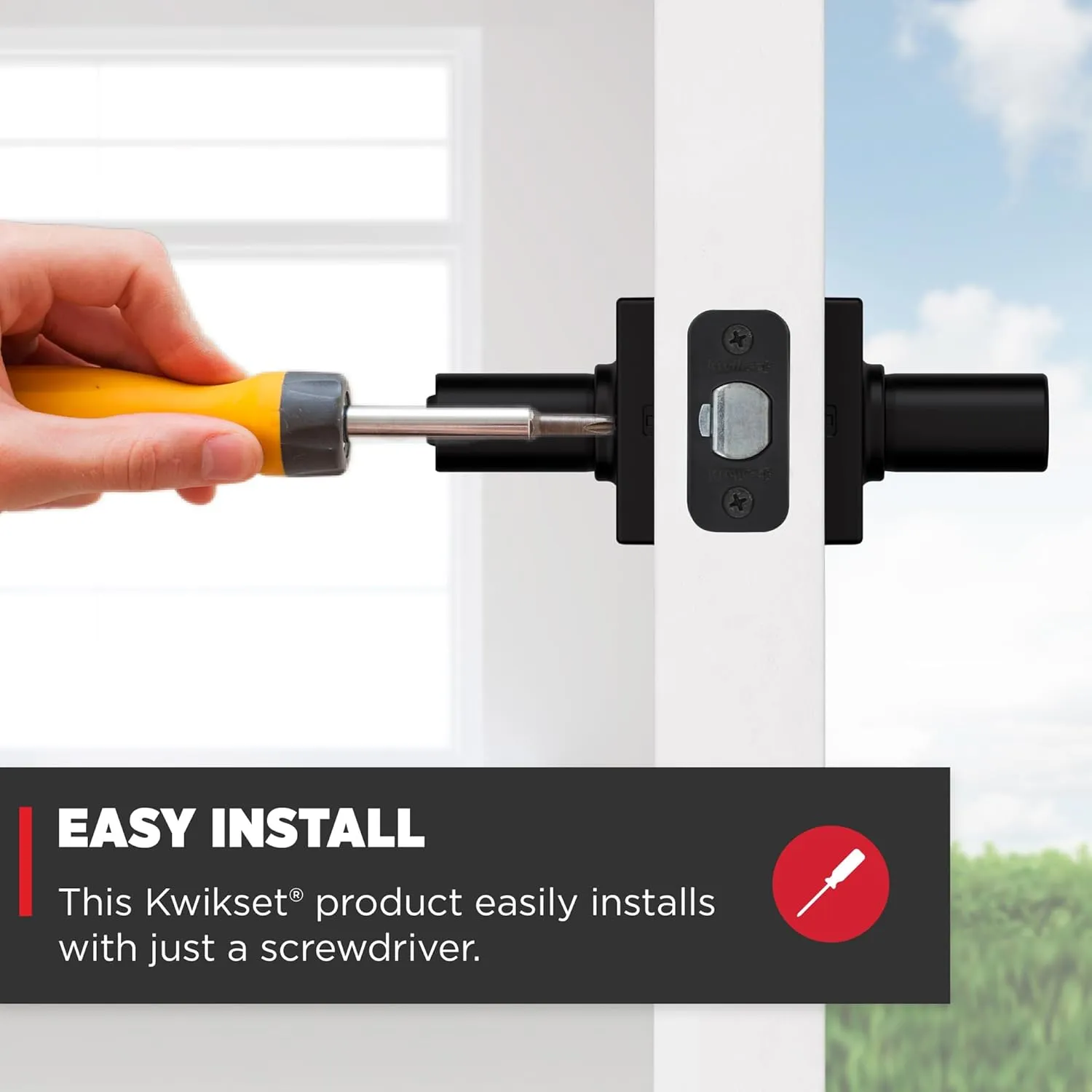 Kwikset Casey Entry Door Handle with Lock and Key, Secure Keyed Reversible Lever Exterior, For Front Entrance and Bedrooms, Matte Black , Pick Resistant Smartkey Rekey Security and Microban