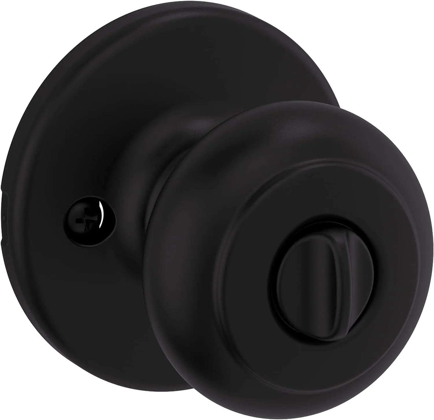 Kwikset Cove Entry Door Knob with Lock and Key, Secure Keyed Handle Exterior Doorknob, Front Entrance and Bedroom, Matte Black, Pick Resistant SmartKey Rekey Security