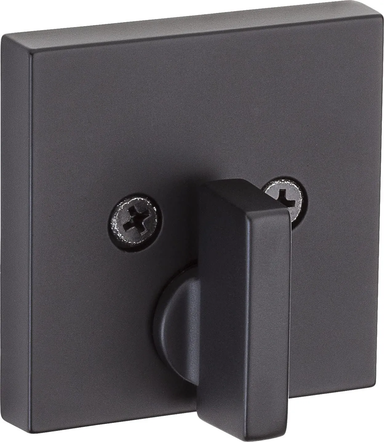 Kwikset Downtown Deadbolt Lock, Matte Black Square Exterior Keyed Front Entry Door, Pick Resistant SmartKey Rekey Security, Single Cylinder Dead Bolt, with Microban Protection