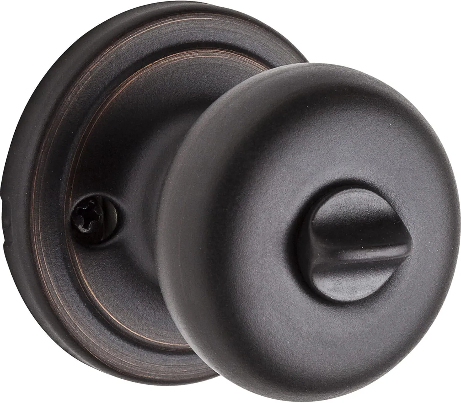 Kwikset Hancock Entry Door Knob with Lock and Key, Secure Keyed Handle Exterior, Front Entrance and Bedroom, Venetian Bronze, Pick Resistant SmartKey Rekey Security and Microban