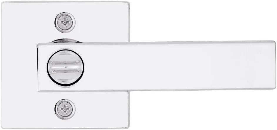 Kwikset Singapore Entry Door Handle with Lock and Key, Secure Keyed Reversible Lever Exterior, Doorlock, For Front Entrance and Bedrooms, Polished Chrome, Pick Resistant Smartkey Rekey Security