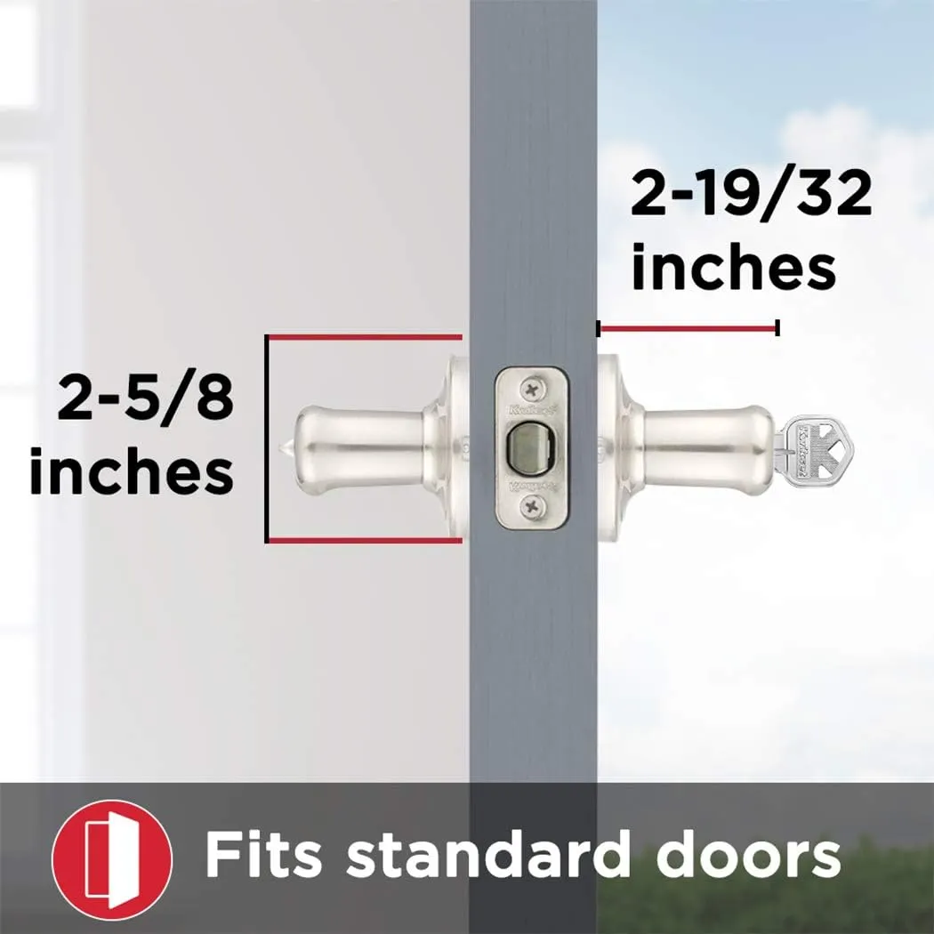 Kwikset Tustin Entry Door Handle with Lock and Key, Secure Keyed Reversible Lever Exterior, For Front Entrance and Bedrooms, Matte Black, Pick Resistant Smartkey Rekey Security and Microban