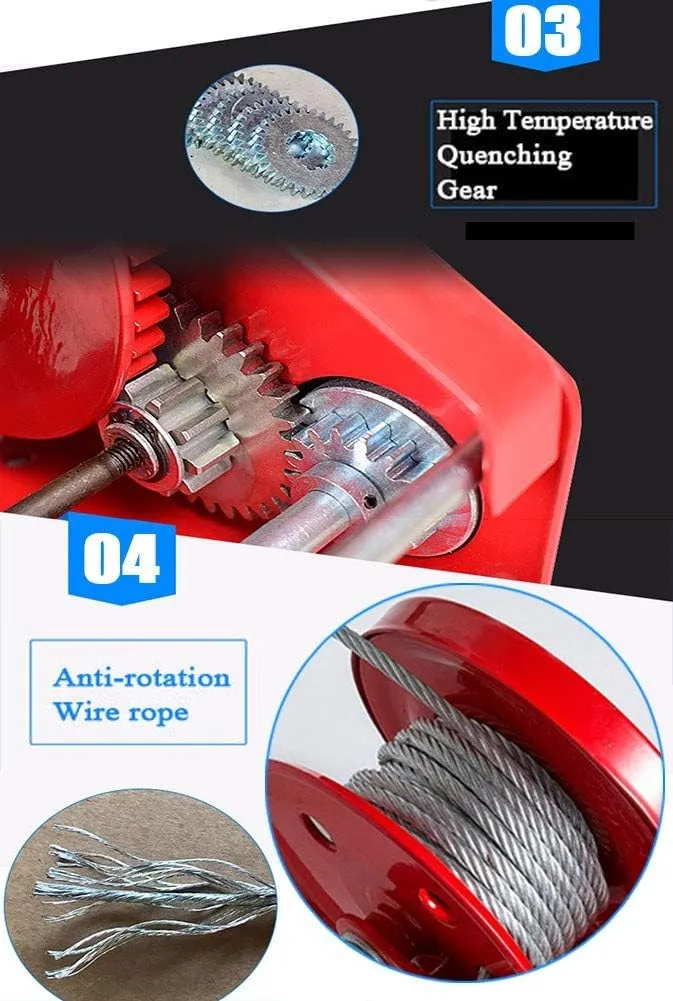 Large Rocker Hand Winch Home Crank Cable Winch Two Way Self Locking Device Small Gear Hand Winch Hoist or Traction Multifunction Hand Winch Boat Trailer2600lbs 10m//30(1800lbs)
