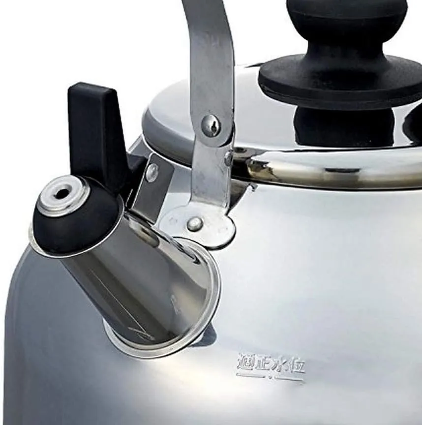 Large Whistling Tea Kettle Stainless Steel Teapot Tea Pot for IH Stove Induction Heating Cooktop Compatible 5.28 Quarter, 5.0 Liter