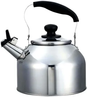 Large Whistling Tea Kettle Stainless Steel Teapot Tea Pot for IH Stove Induction Heating Cooktop Compatible 5.28 Quarter, 5.0 Liter