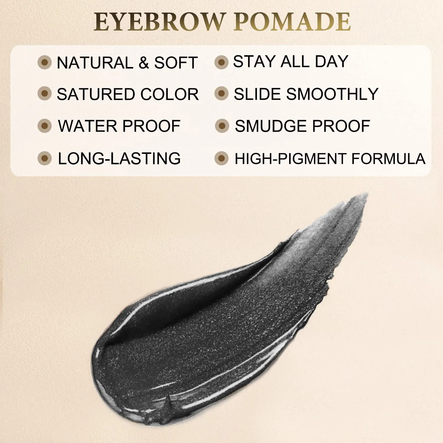 LAVONE Eyebrow Pencil Makeup Kit, with Waterproof 2-IN-1 Microblading Eyebrow Pen, Eyebrow Pomade, Eyeliner and Dual-ended Eyebrow Brush, Brow Pencil Kit for Natural Eyebrows - Black