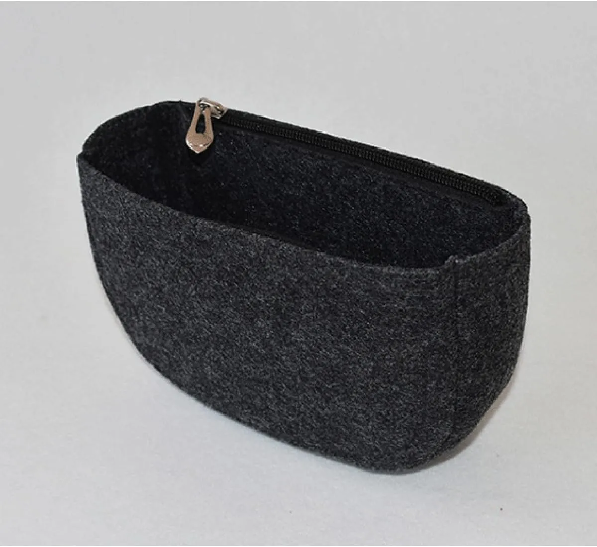 Lckaey Felt Insert Purse Organizer for saddle bag bobby liner bag handbag storage bag2045black-L