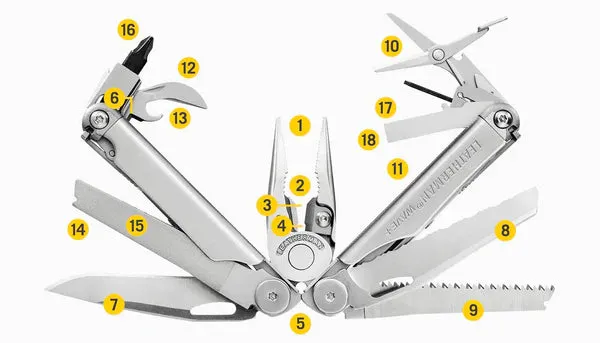 Leatherman 18 Tool Wave Plus Multi-Tool Black with Molle Sheath