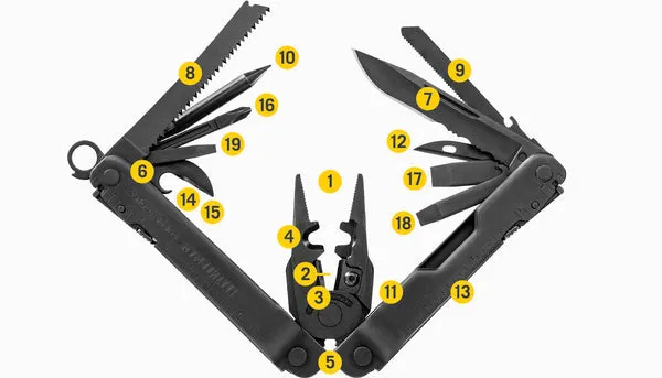 Leatherman 19 Tool Super Tool® 300 EOD Multi-Tool Black with MOLLE Sheath