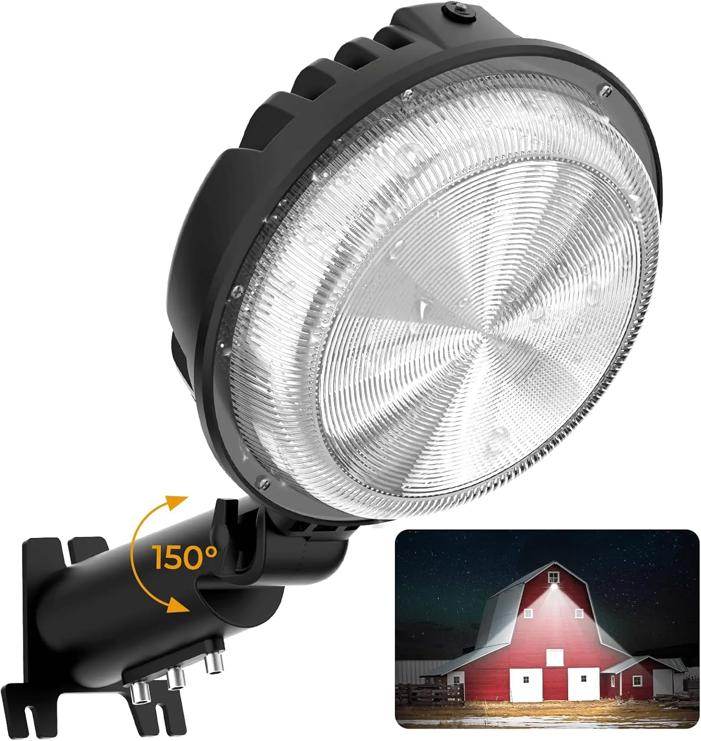 LED Barn Light, 150W 20000LM Yard Area Lights Dusk to Dawn Outdoor Lighting with Photocell 6500K Adjustable Angle Daylight IP66 Waterproof Street Lights for Security/Farmhouse/Garage