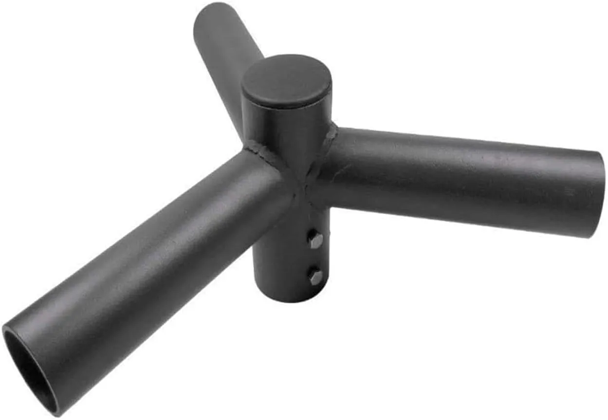 LEDMO Triple Tenon Adaptor with Slip Fitter, 120° 2-3/8" Round Adjustable Pole Bracket, Triple bullhorns for Parking Lot Street Light, Floodlight