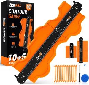 Lenski Fathers Day Dad Gifts from Daughter Wife Son, Contour Gauge Tool With Lock 10 5 Inches, Super Gauge Shape and Outline Tool for Corners and Contoured, Woodworking DIY Tools for Men Husband Dad