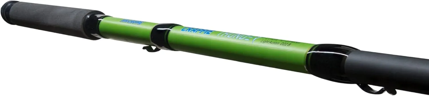 Lew's Crappie Thunder Telescopic Fishing Rod, Light Power, Fast Action, Premium Fiberglass Blank, EVA Foam Handle, Crappie Thunder Green