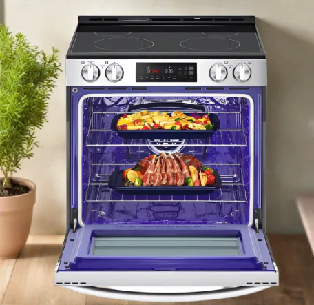 LG LSEL6331F Electric Range, 30 inch Exterior Width, Self Clean, 5 Burners, 6.3 cu. ft. Capacity, Storage Drawer, 1 Ovens, Stainless Steel color