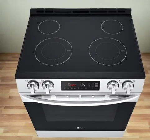 LG LSEL6331F Electric Range, 30 inch Exterior Width, Self Clean, 5 Burners, 6.3 cu. ft. Capacity, Storage Drawer, 1 Ovens, Stainless Steel color