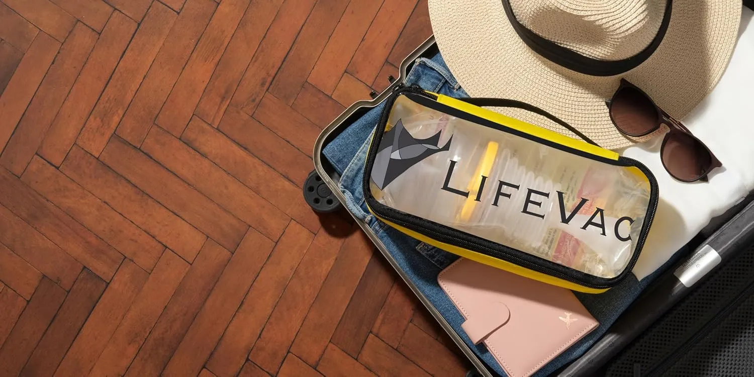LifeVac Yellow Travel Kit - Portable Suction Rescue Device, First Aid Kit for Kids and Adults, Portable Airway Suction Device for Children and Adults