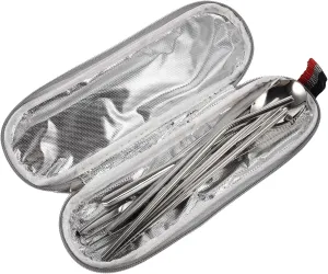 Lightweight Portable Tableware Set 4pc Spoon Fork Knife Stainless Steel Silverware for Camping