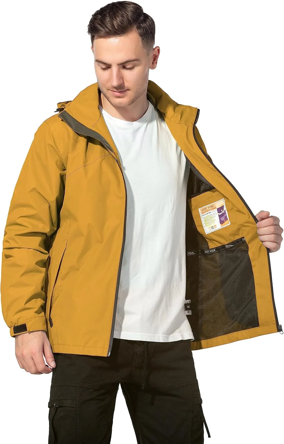 Lightweight Waterproof Jackets with Detachable Hood for Men