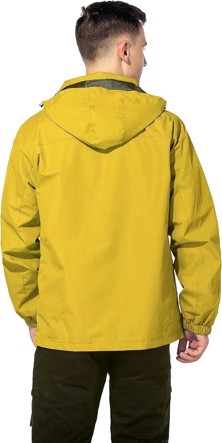 Lightweight Waterproof Jackets with Detachable Hood for Men