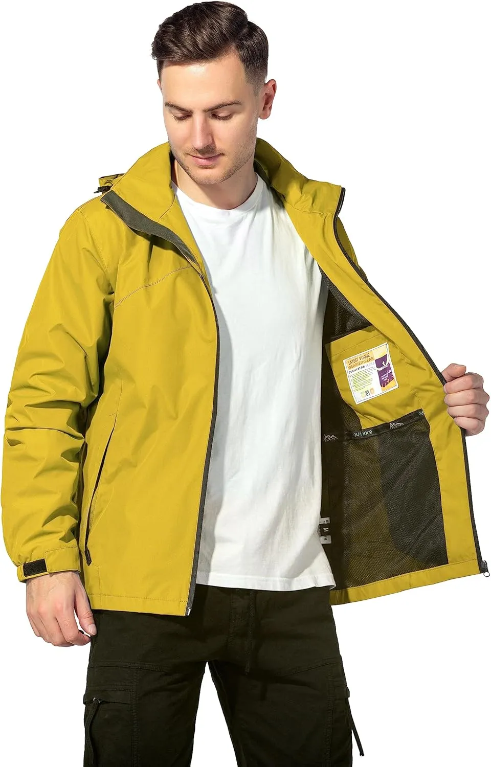 Lightweight Waterproof Jackets with Detachable Hood for Men