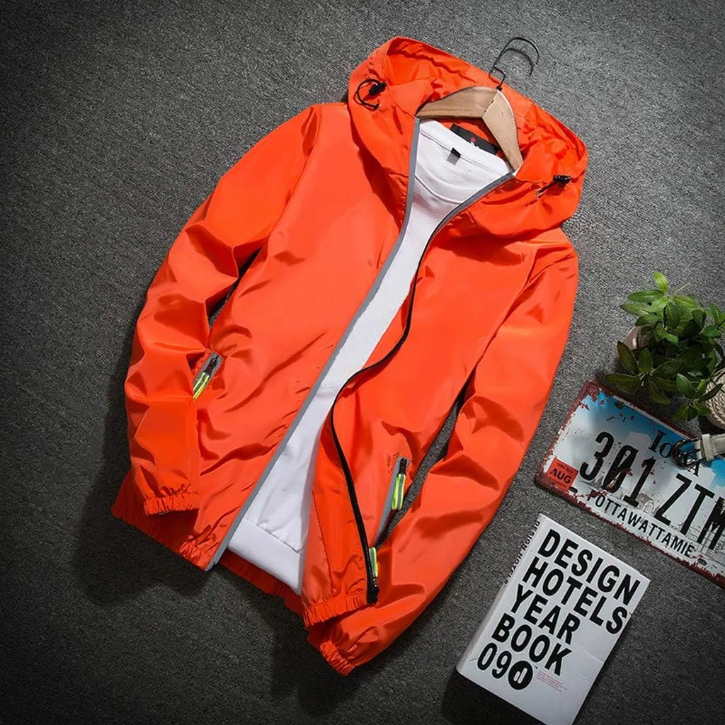 Lightweight Windbreaker Jackets For Men Big And Tall Spring Fall Casual Zipper Waterproof Mountain Coats,M-7XL