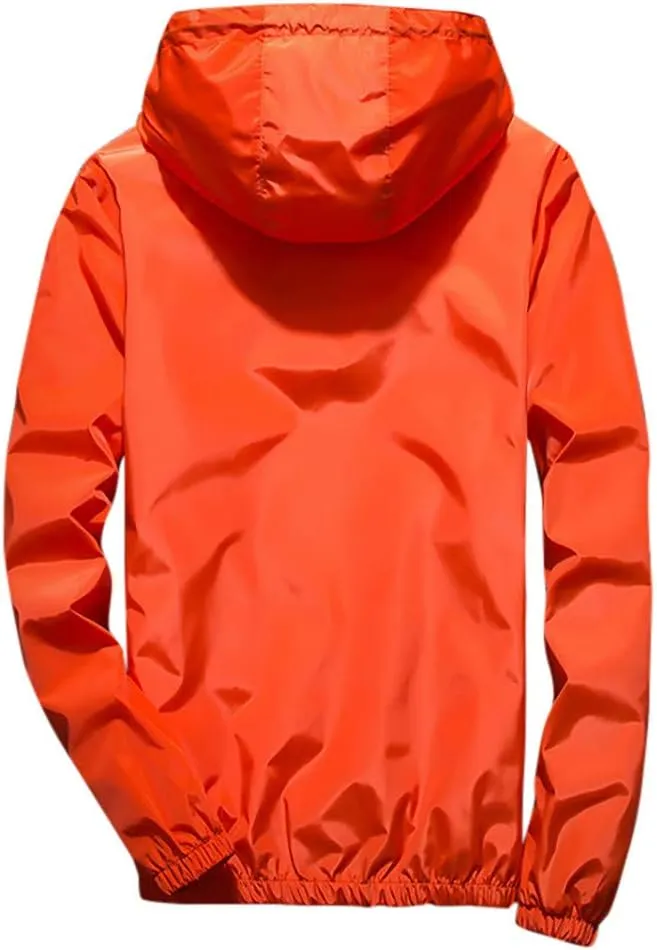 Lightweight Windbreaker Jackets For Men Big And Tall Spring Fall Casual Zipper Waterproof Mountain Coats,M-7XL