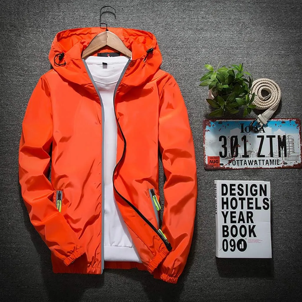 Lightweight Windbreaker Jackets For Men Big And Tall Spring Fall Casual Zipper Waterproof Mountain Coats,M-7XL