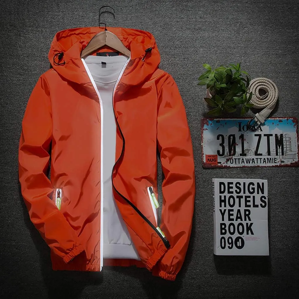 Lightweight Windbreaker Jackets For Men Big And Tall Spring Fall Casual Zipper Waterproof Mountain Coats,M-7XL