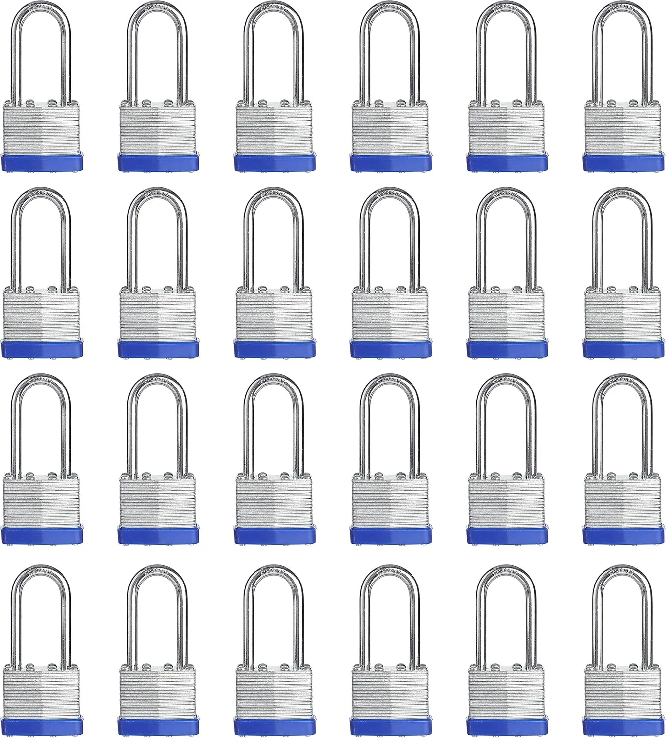 Lock, 1-9/16" (40mm) Laminated Keyed Padlocks，keyed Alike Locks, 2 inch Long Shackle Locks- Pack of 24