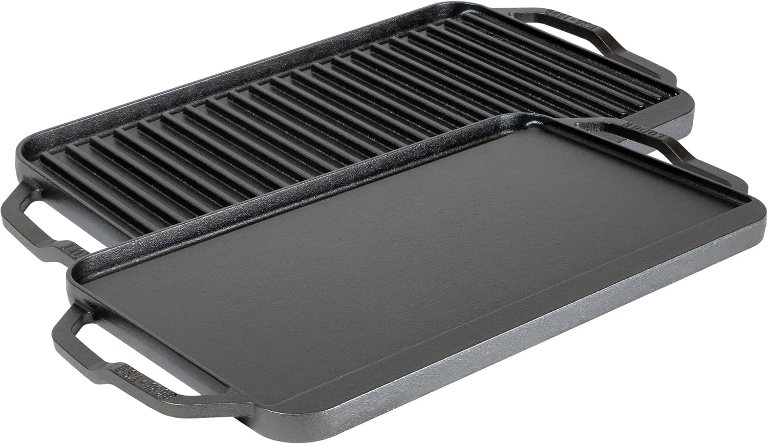 Lodge 19.5" X 10" Cast Iron Reversible Grillgriddle - Double Burner Griddle - Indoor & Outdoor Cooking - Superior Heat Retention - Reversible Grill Griddle - Made in the USA