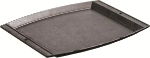 Lodge Seasoned Cast Iron Rectangular Griddle - 15 x 12.25 Inches. Jumbo Chef’s Serving Platter, Black