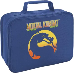 LOGOVISION Mortal Kombat Klassic Logo Orange Insulated Soft Sided Lunch Box - Reusable Lunch Bag For School Office Work, BPA Free, Royal