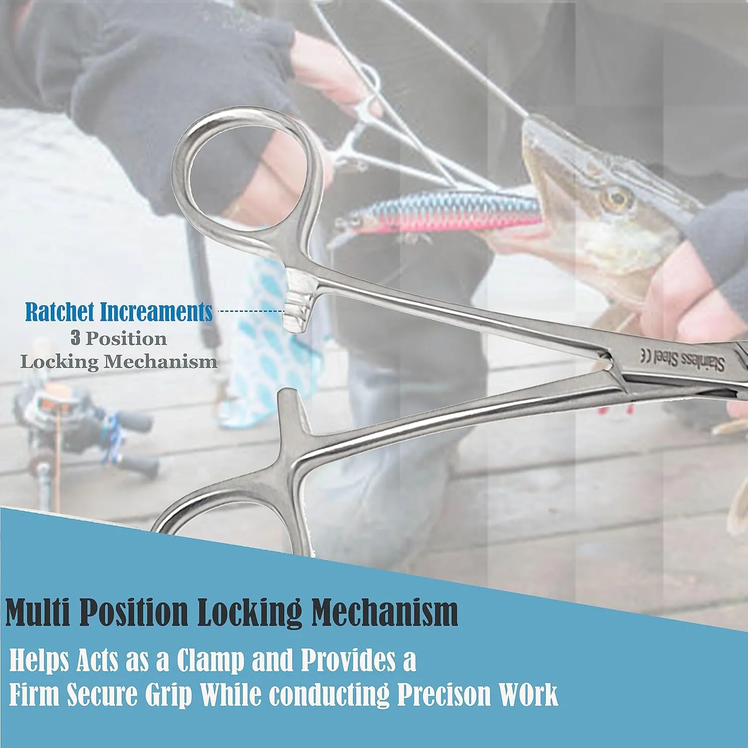 Long Nose Fishing Pliers Straight Stainless Steel Fish Hook Pliers Hook Remover Split Ring Pliers for Freshwater Saltwater (12 Inch Pliers)