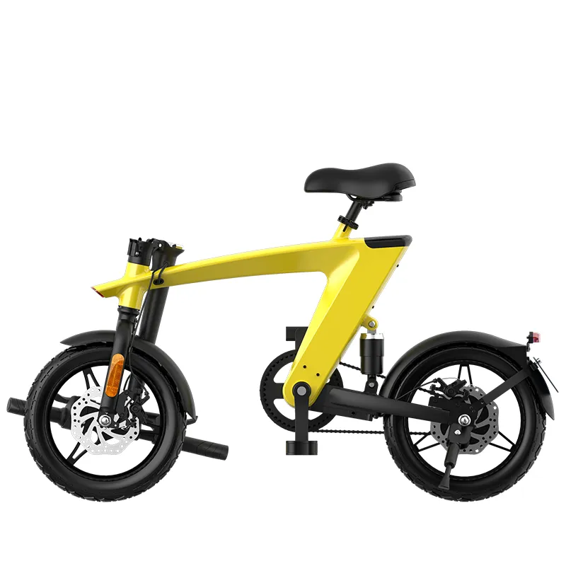 (LOWER FINAL PRICES ON OUR SITE!) The Max foldable E-Bike Solarbeam Yellow  Range 35km - Top Speed 25km/h