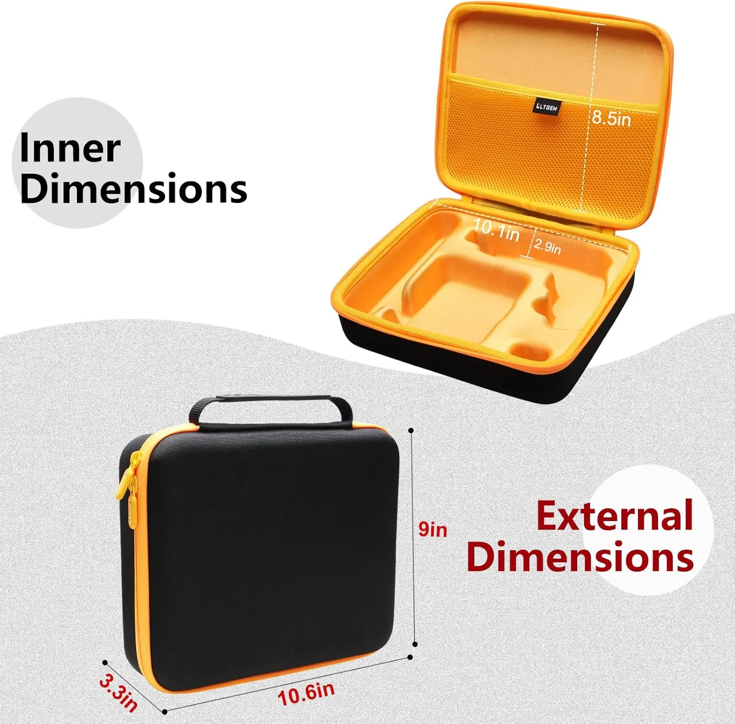 LTGEM Case Compatible with DEWALT DCF680N2 8V MAX Cordless Screwdriver, Batteries and Charger, Case Only