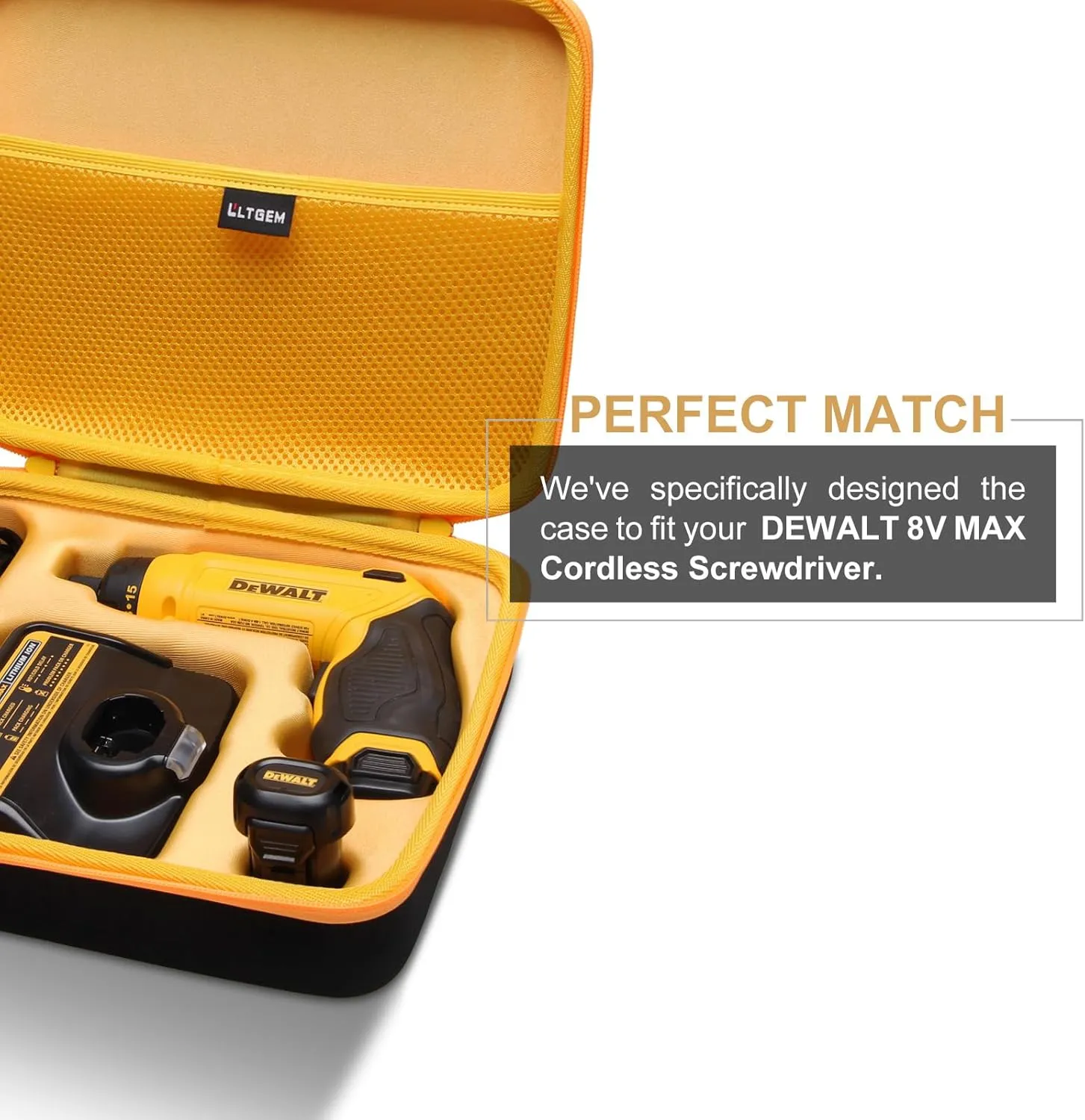 LTGEM Case Compatible with DEWALT DCF680N2 8V MAX Cordless Screwdriver, Batteries and Charger, Case Only