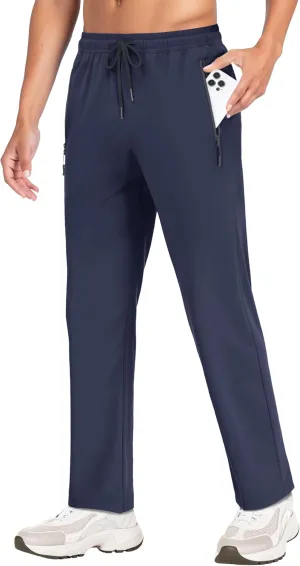 MAGNIVIT Mens Sweatpants with Zipper Pocket Lightweight Quick Dry Athletic Pants Elastic Waist Casual Jogger Gym Hiking Pant