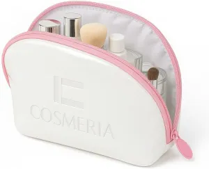 Makeup Bag Organizer & Travel Cosmetic Bag - Toiletry Bag for Women Fits Carry-On and Suitcase - Make Up Faux Patent Leather Pouch with Durable Pink Zipper, Medium