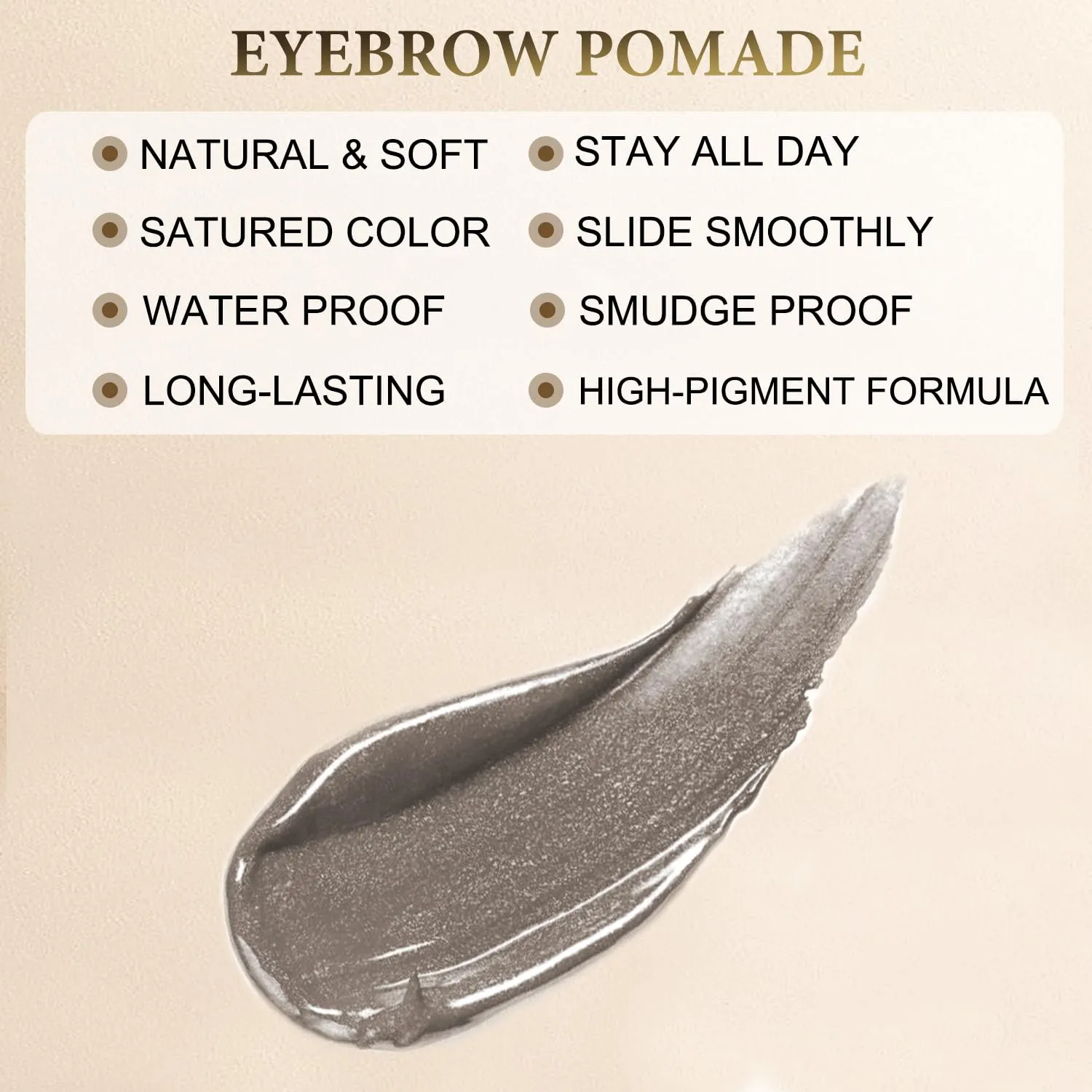 Makeup Kit with 4 Tip Waterproof Microblading Eyebrow Pencil, Eyeliner, Pomade and Dual-ended Brush, Brow Pencil Kit for Natural Looking - Grey
