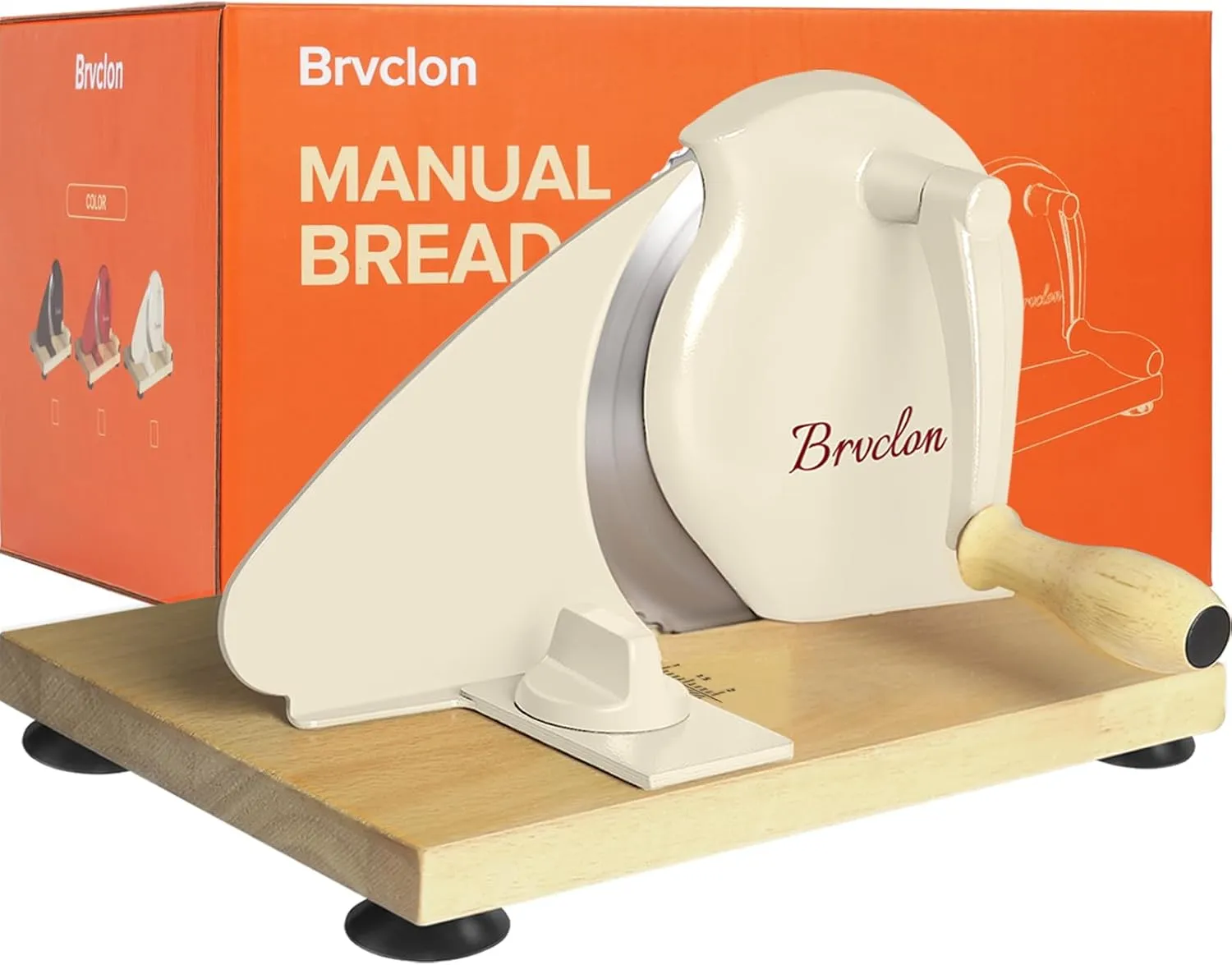 Manual Bread Slicer for Homemade Sourdough Bread, Adjustable Thickness&Evenly Slicing, Hand Crank Bread Slicer with Scale Line and Suction Cup, Serrated Blade Design, Patent:USD105861