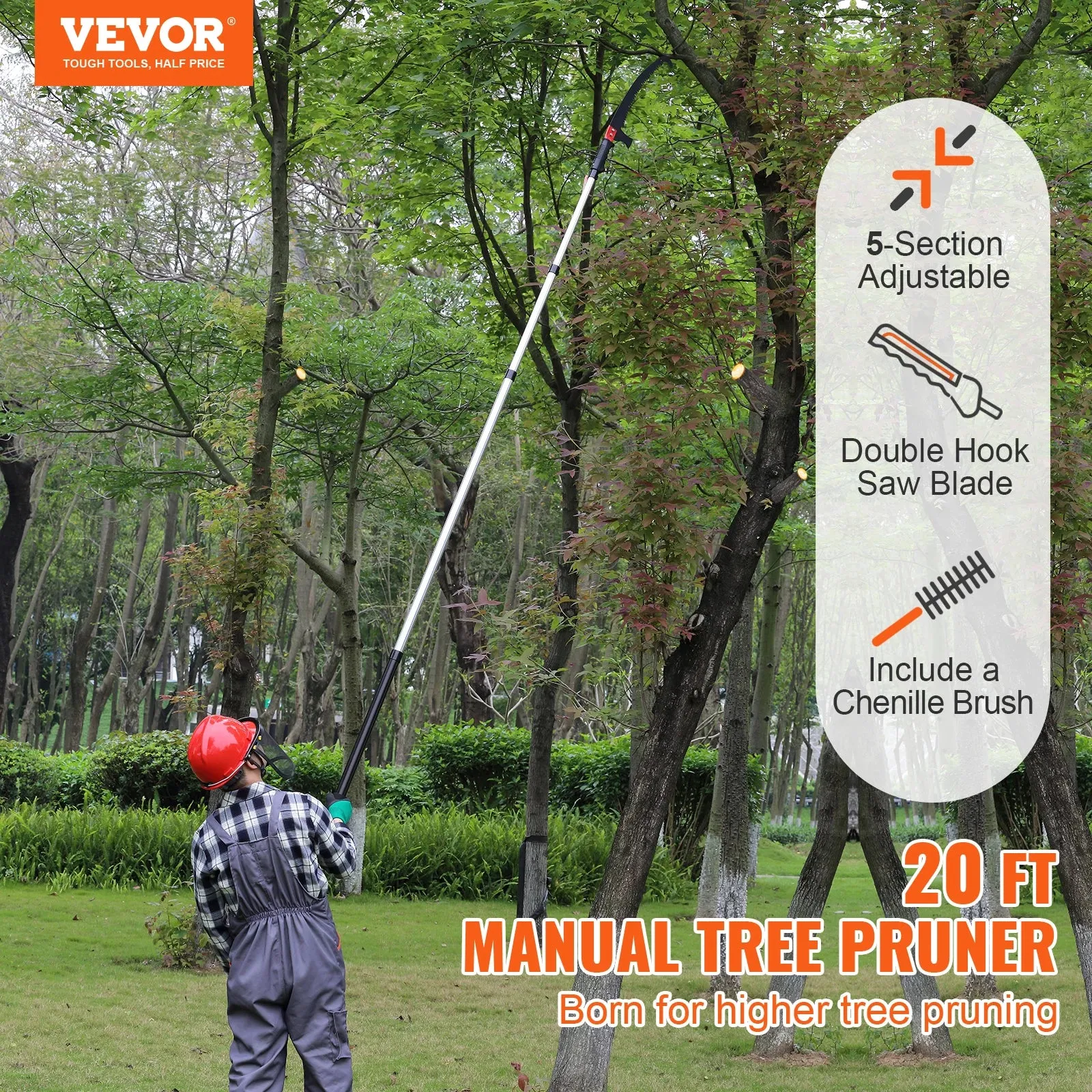 Manual Pole Saw, Extendable Tree Prune