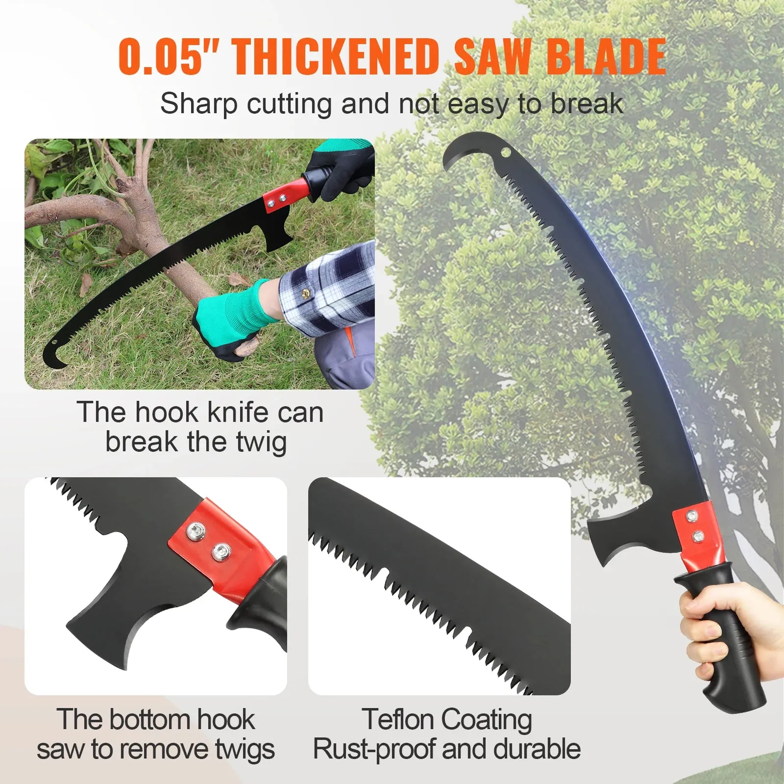 Manual Pole Saw, Extendable Tree Prune