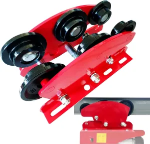 Manual Trolley for I-Beam 2200lbs with Heavy Duty 6 Wheel,Push Geared Overhead for PA200 to PA1000 Electric Hoist,2.68in - 4.33in Adjustable Flange for Lifting,1Ton Loading Capacity