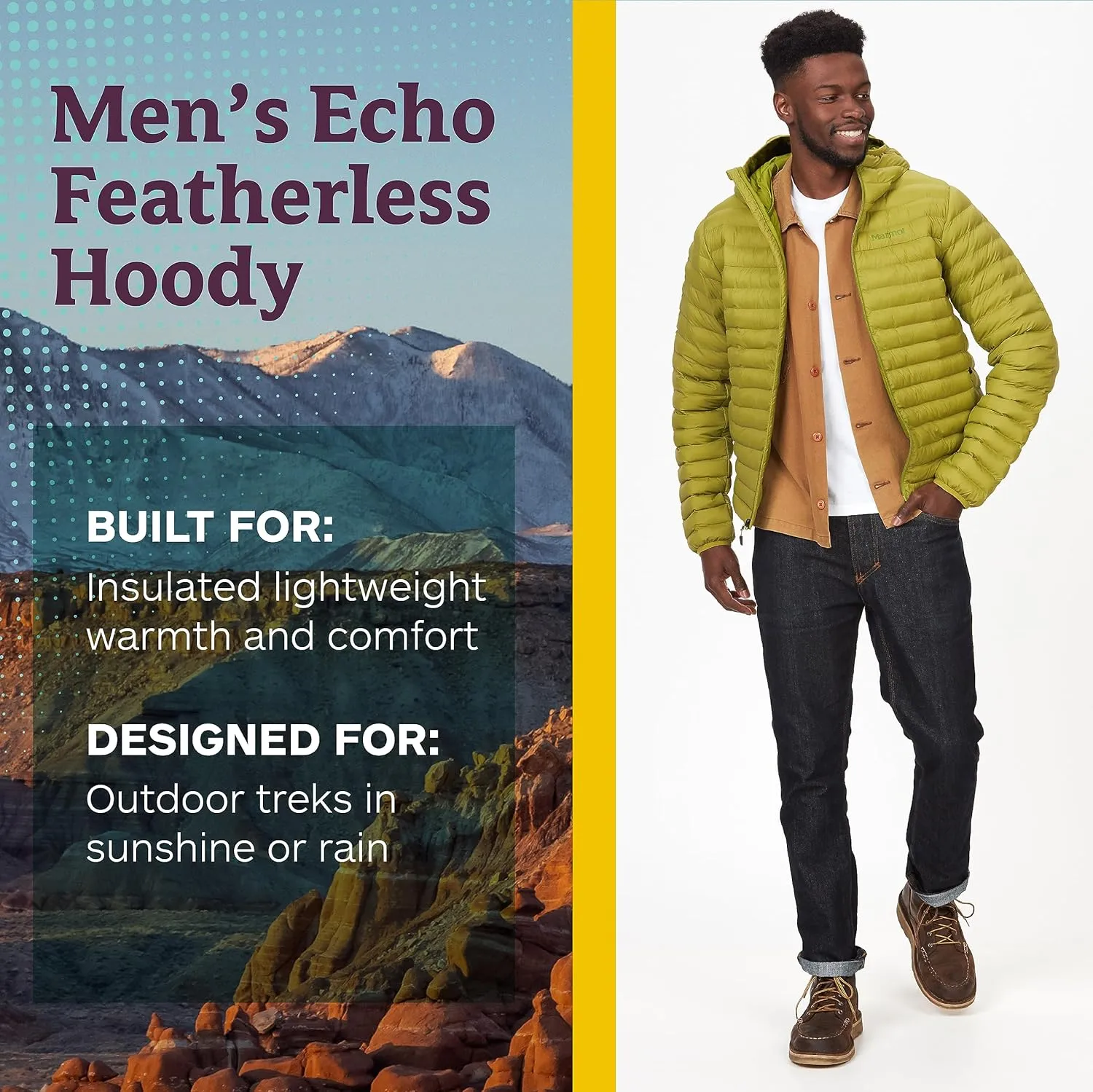 MARMOT Men's Echo Featherless Hoody - Lightweight Down-Alternative Puffer Jacket with Hood