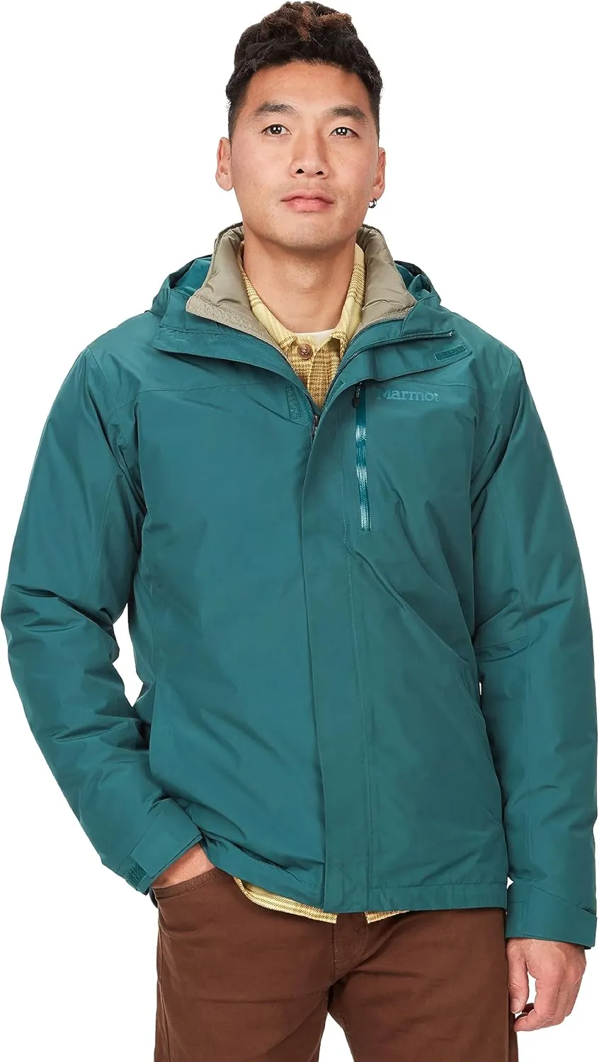 MARMOT Men's Ramble 3-in-1 Component Jacket - Recycled Waterproof Shell with Hood and Removable Insulated Thermal R Liner