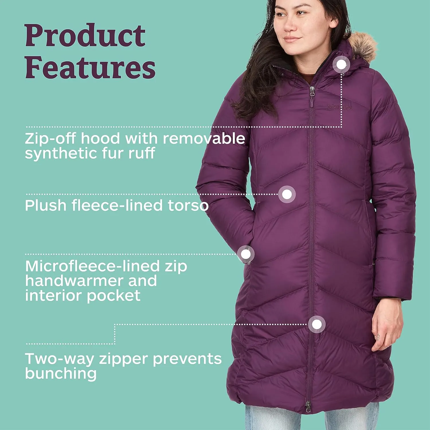 Marmot Women's Montreaux Full-Length Down Puffer Coat